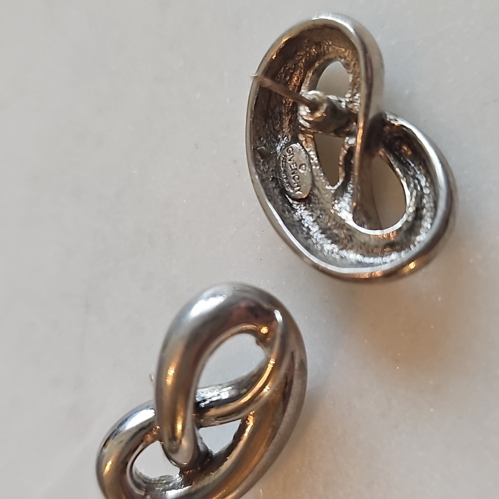 Givenchy Silvertone Knot Earrings - Picture 4 of 5